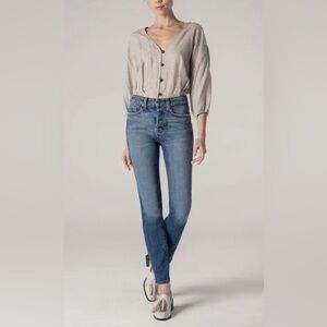 Fidelity Denim Pixie Ultra High Rise Button Fly Jeans Size 25